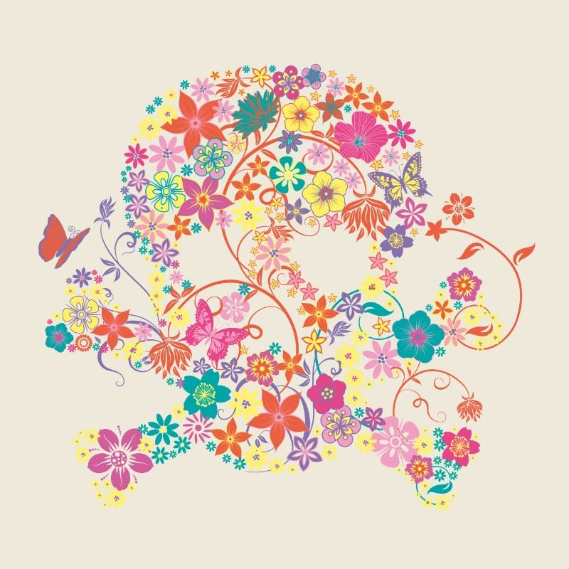 Skull with flowers