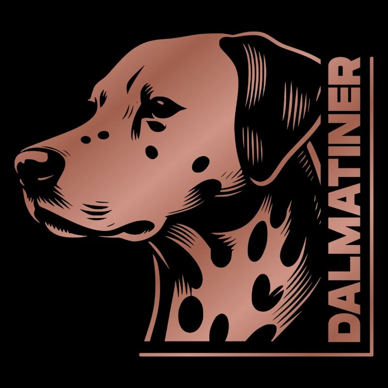 Dalmatian portrait drawing head rose gold