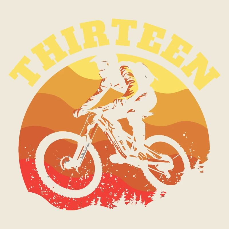 Turning 13 Mountain Bike Theme BMX Lover 13th