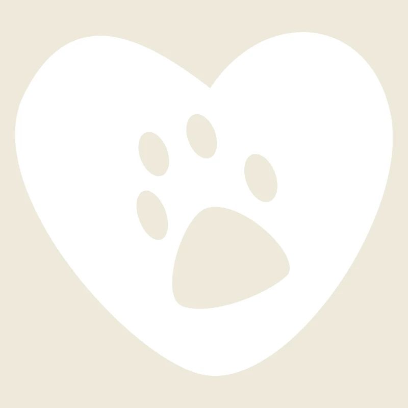 paw print on a heart