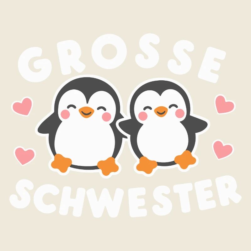 Große Schwester Pinguin-Motiv