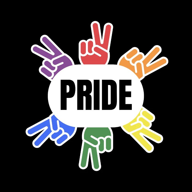 PRIDE Pride with Peace hand white