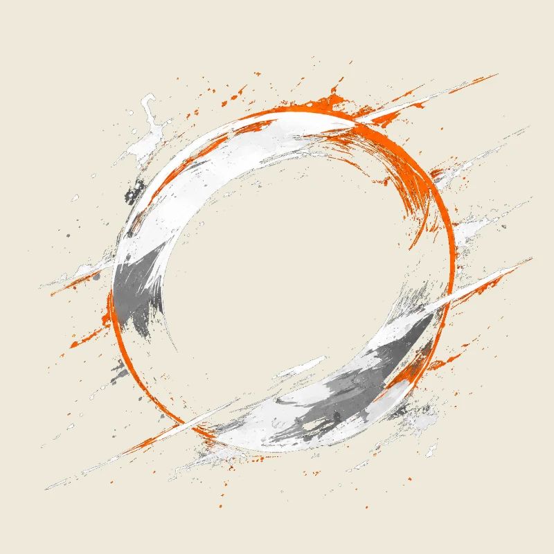 Orange Enso Splash Circle