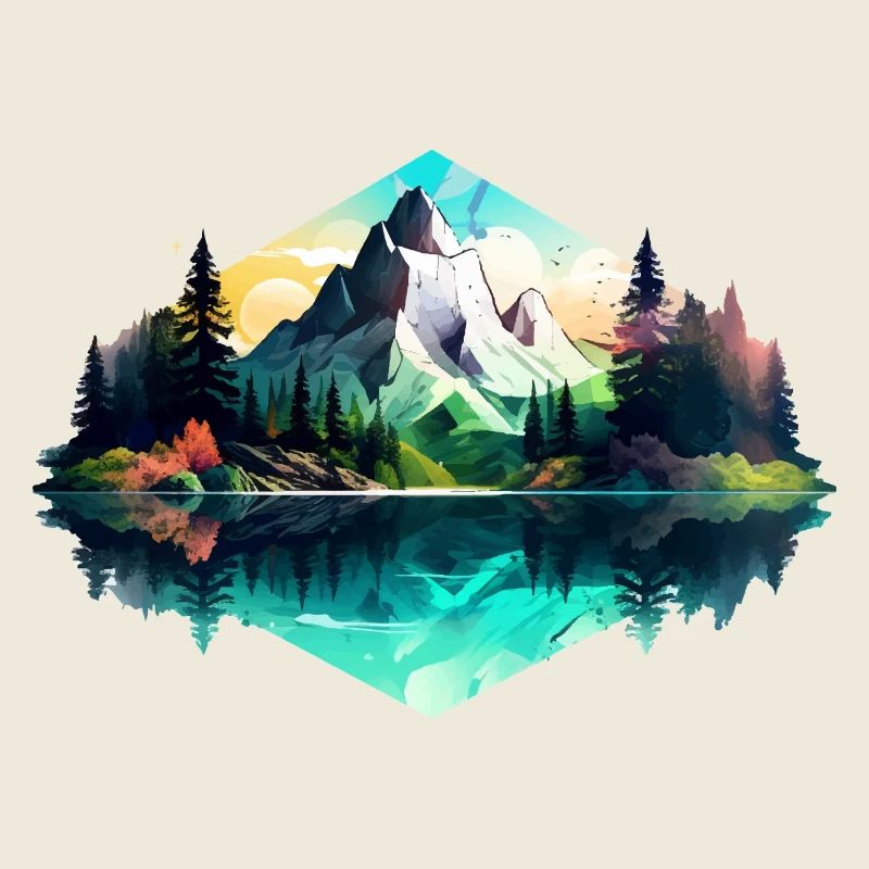 Schöne Landschaft mit Berge, Geschenk Wandern