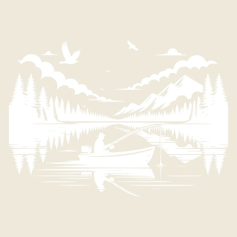 Fishing camping experience by the lake in the forest