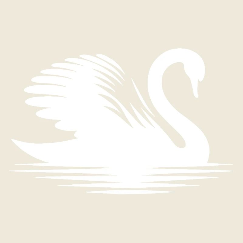 fier élégant cygne silhouette portrait