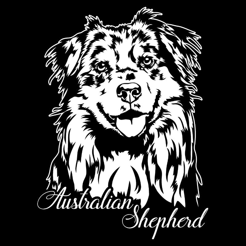 Australian Shepherd Aussie Portrait Dogs Wilsigns