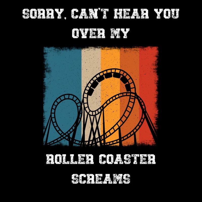 Roller Coaster Screamer Amusement Park Lover Funny