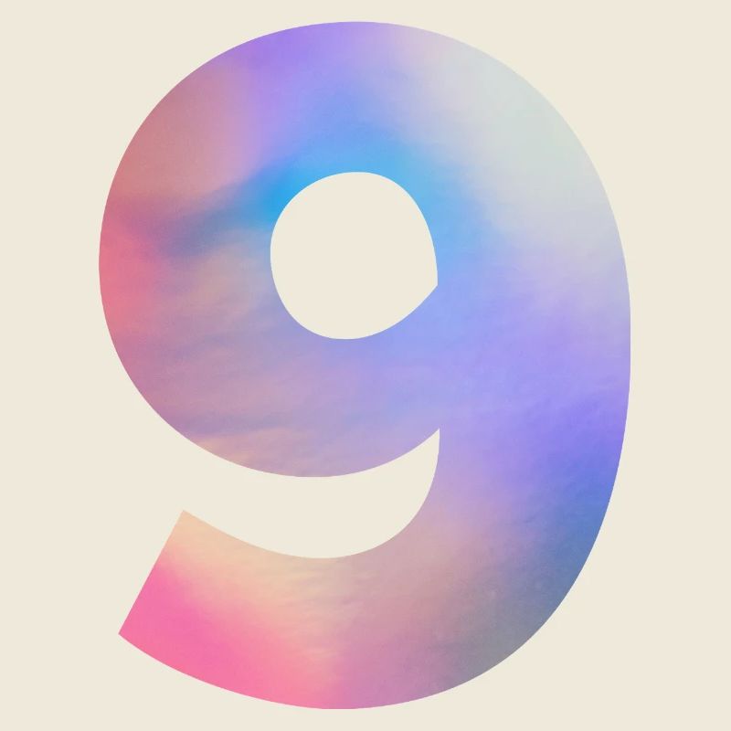 Numéro 9 coloré