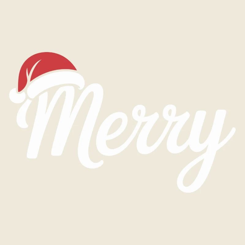 Merry Christmas Script with Santa Hat