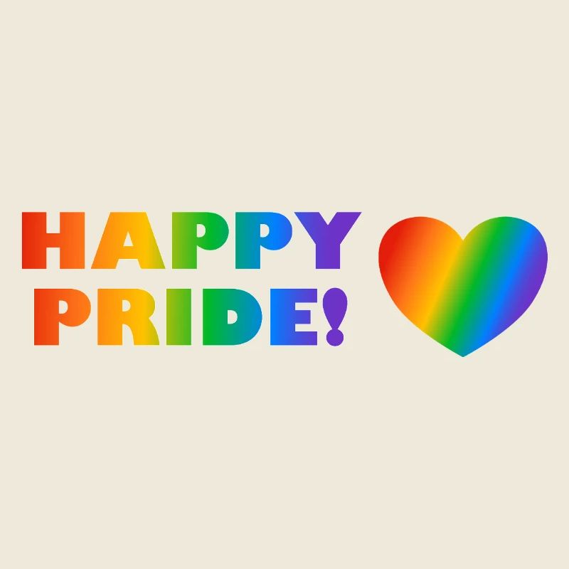 Happy Pride Rainbow Heart LGBTQ