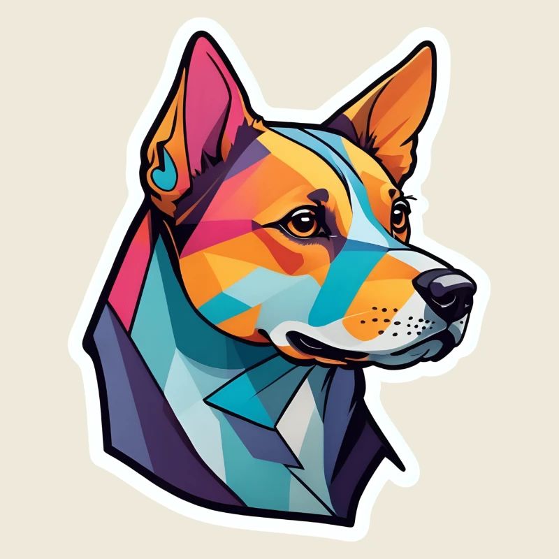 Portrait de chien coloré