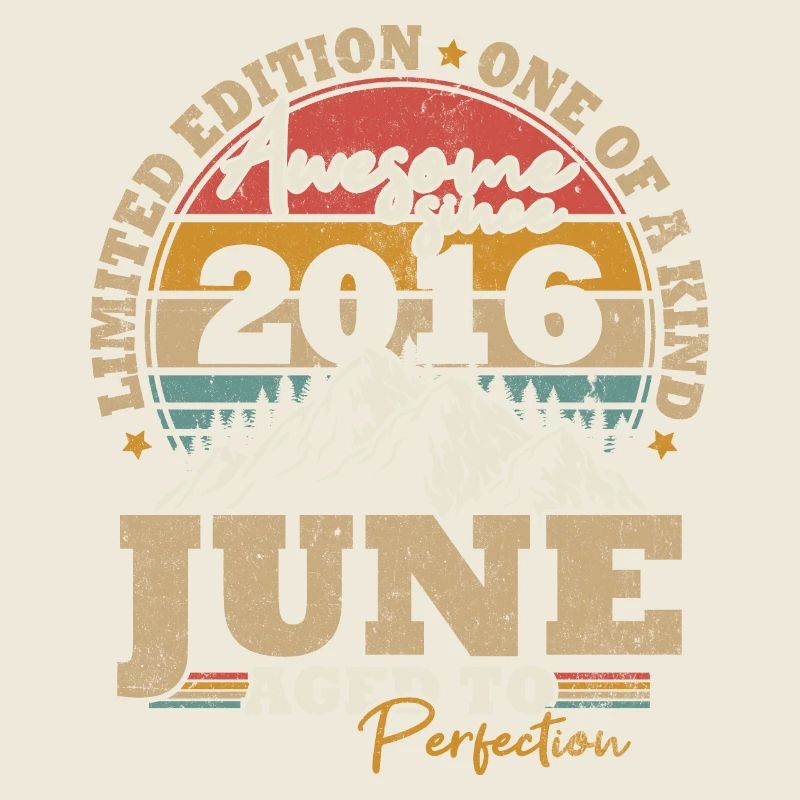 Juni 2016 Vintage Geburtstagsgeschenk 7 Jahre