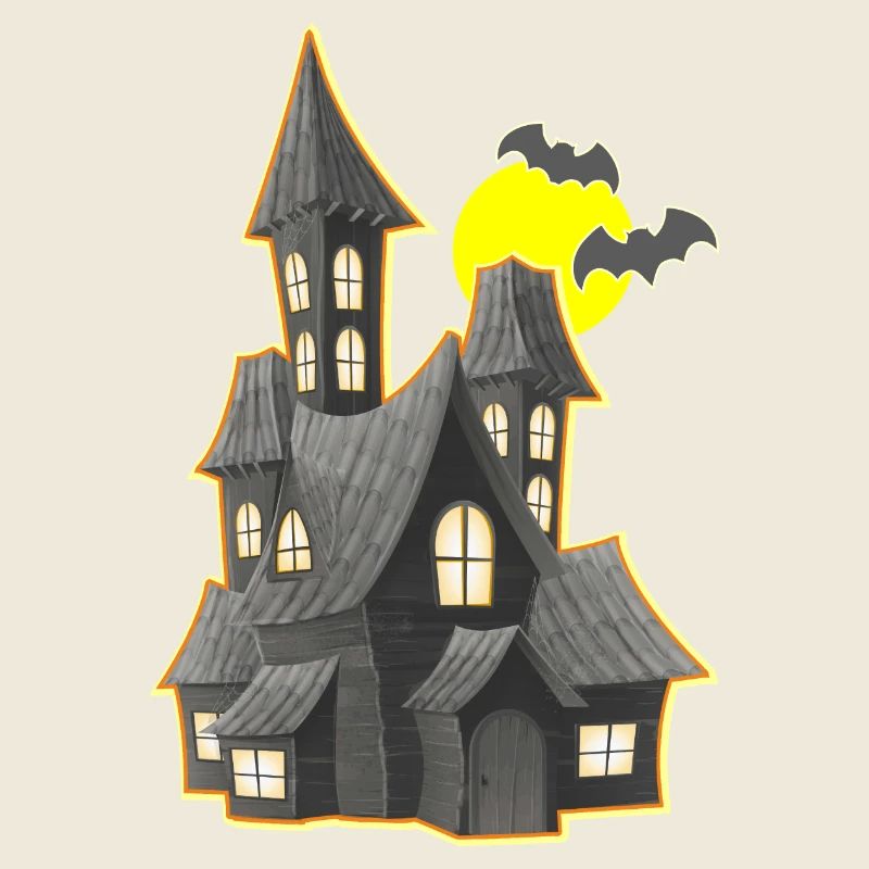 Witch House Full Moon Halloween