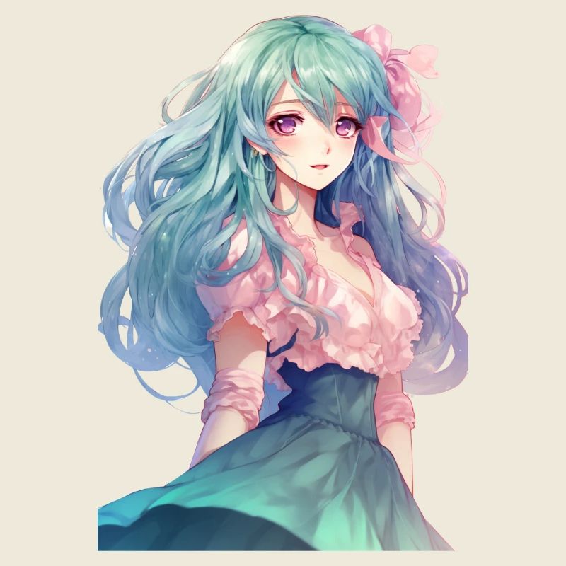 Fille d’anime aux cheveux roses