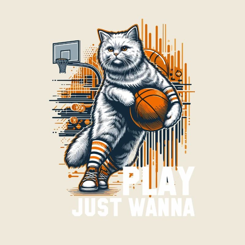 Basketball Cat Long Hair Gift