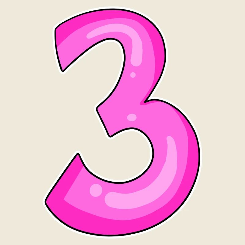 Drei - 3 - Nummer 3 - Zahl 3