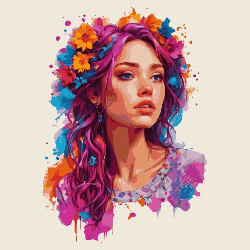 Mädchen mit Blumen 🌸