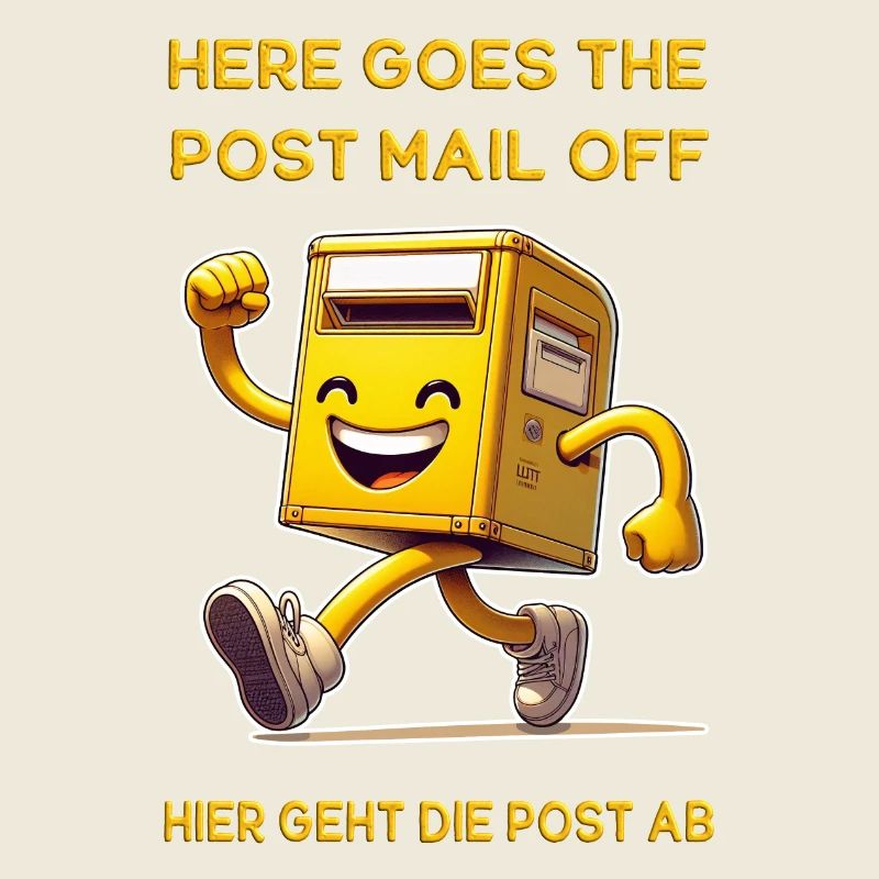 Here goes the post mail off. Hier geht die Post ab