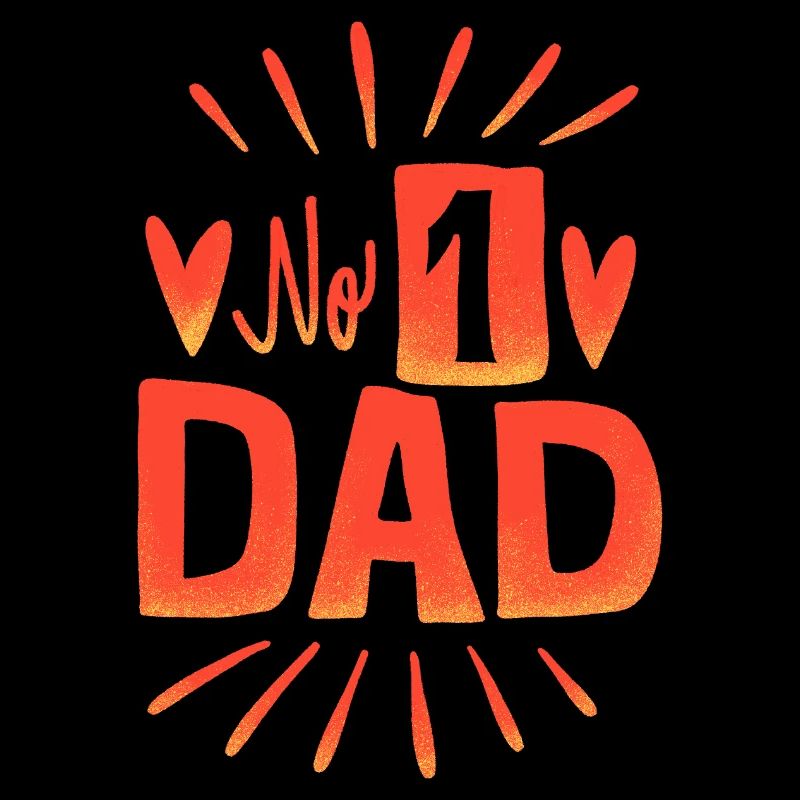 No. 1 Dad – Hearts and Rays Design