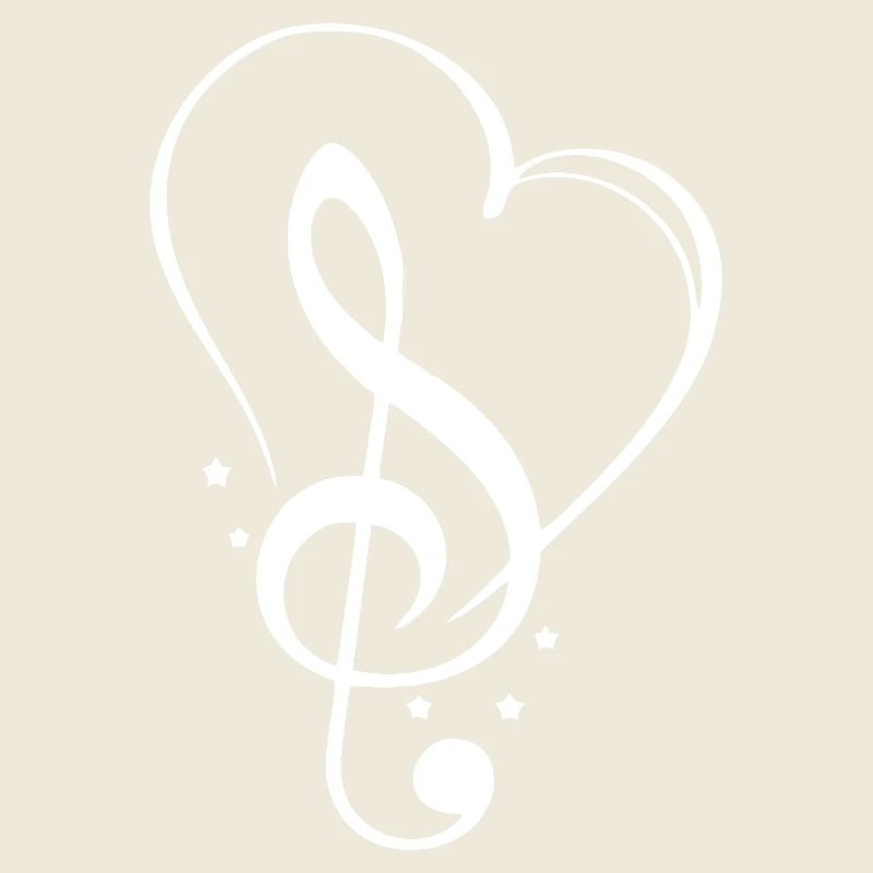 coeur musical avec illustration de clé de sol
