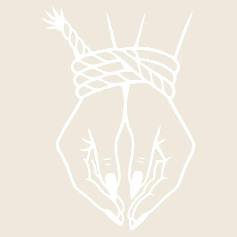 Illustration complexe de nœud de main et de corde