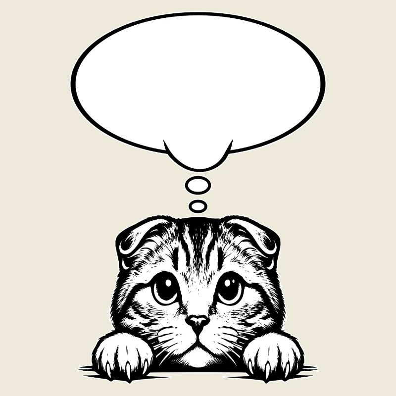 Scottish Fold-eared Cat Speech Bubble