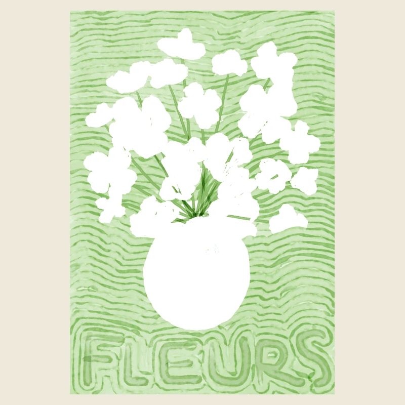 French flower silhouette 