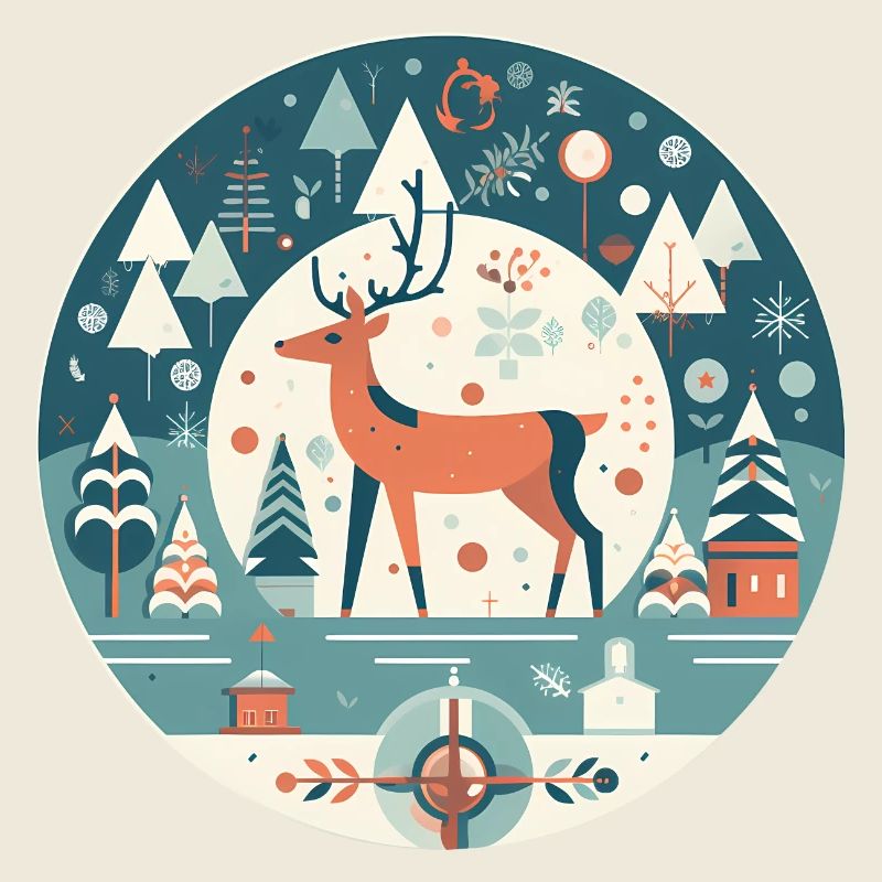 Hirsch mit Weihnachtselement, Liebeshirsche