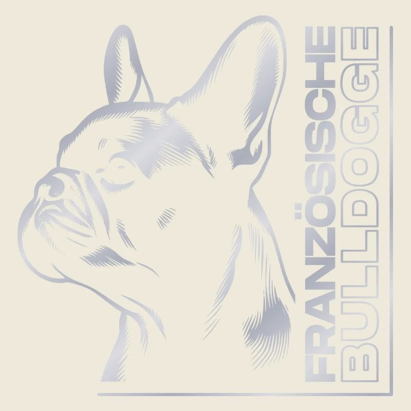 French Bulldog Drawing Head Silver
