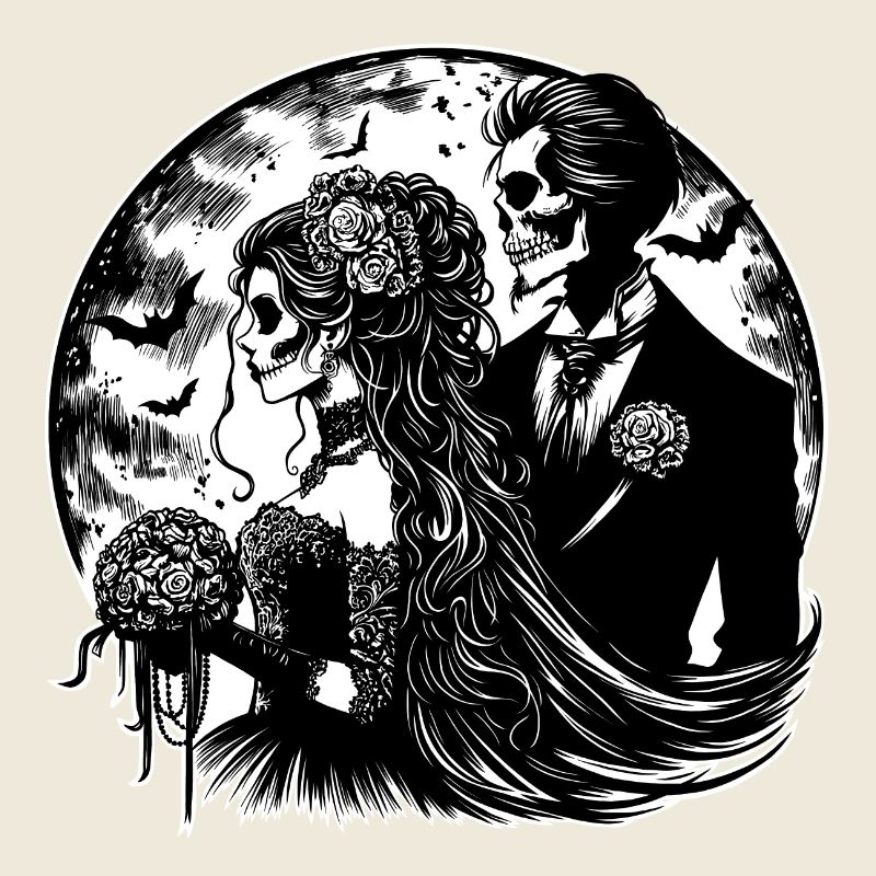Wedding Couple Gothic Night Moon