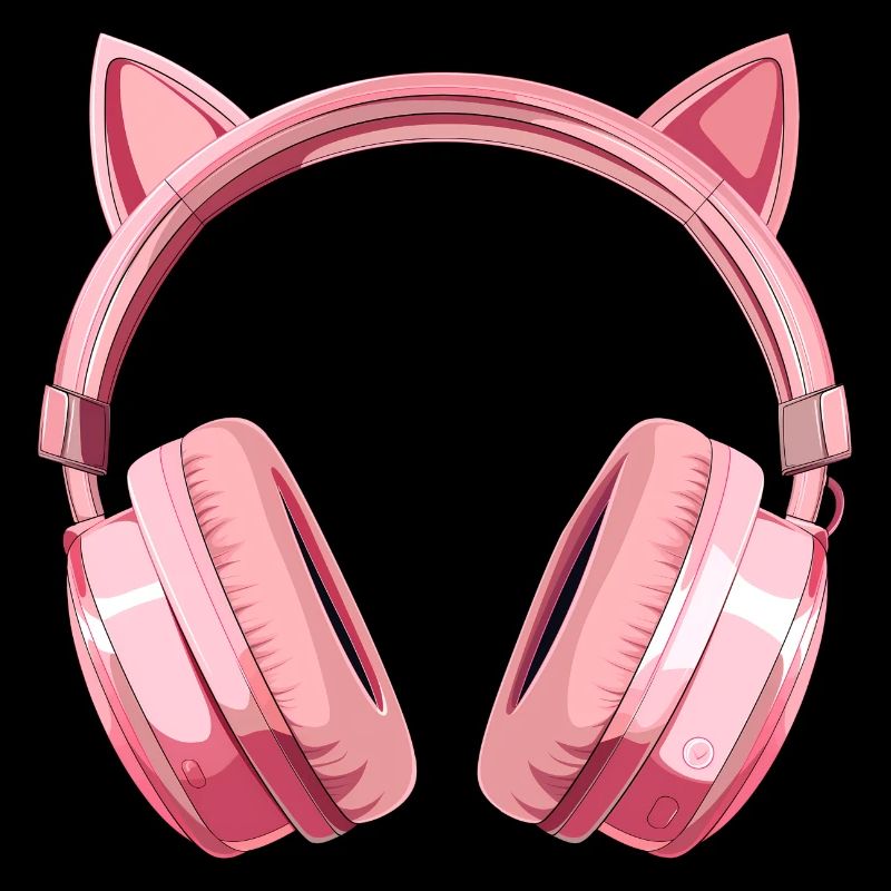 Gaming Headset with Cat Ears - Pink