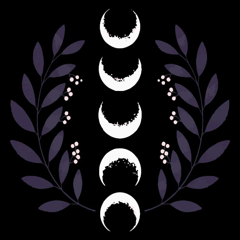 Phase de lune céleste BOHO Fleurs sauvages Zodiaque Sorcière