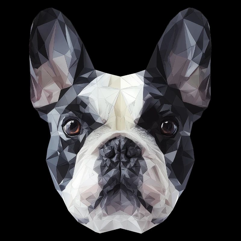 Französische Bulldogge Low Poly Design