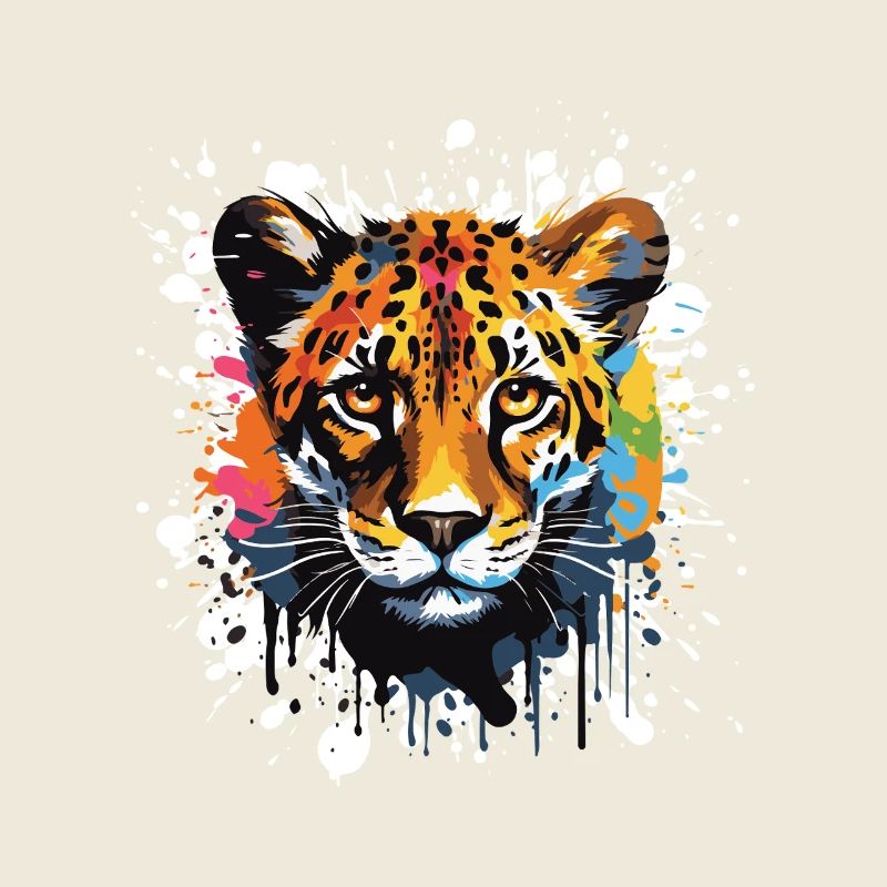 Tête Pop Art Animal Guépard