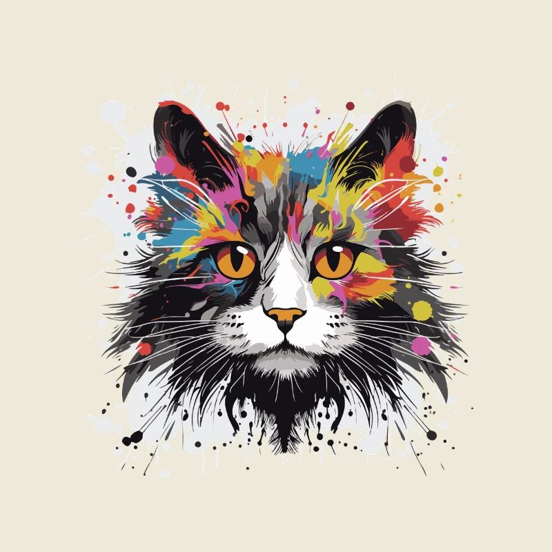 Katze Symbol Tier Pop Art Kopf