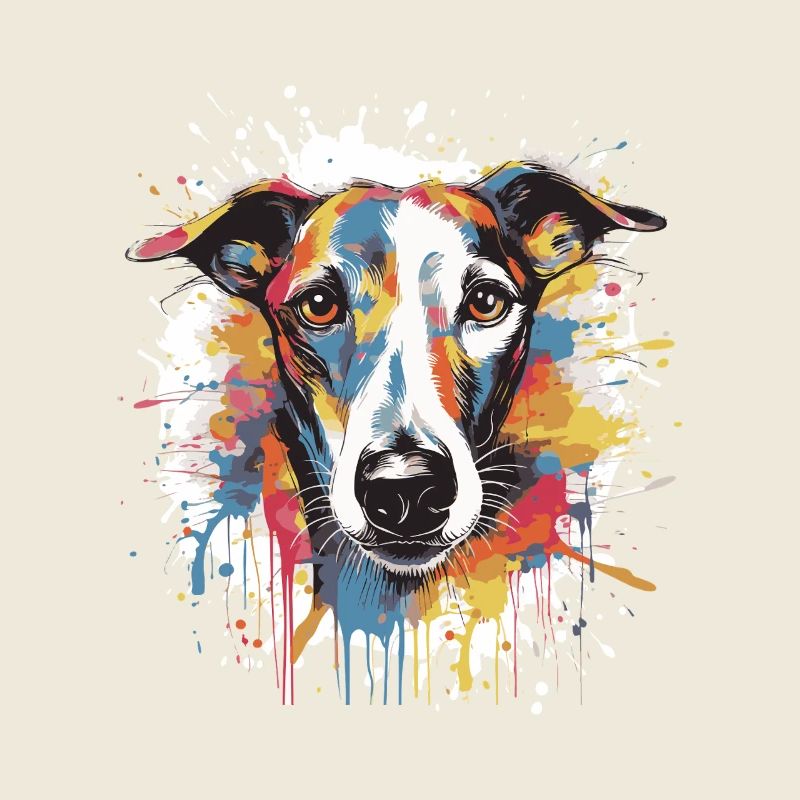 Greyhound Hund Tier Pop Art Kopf