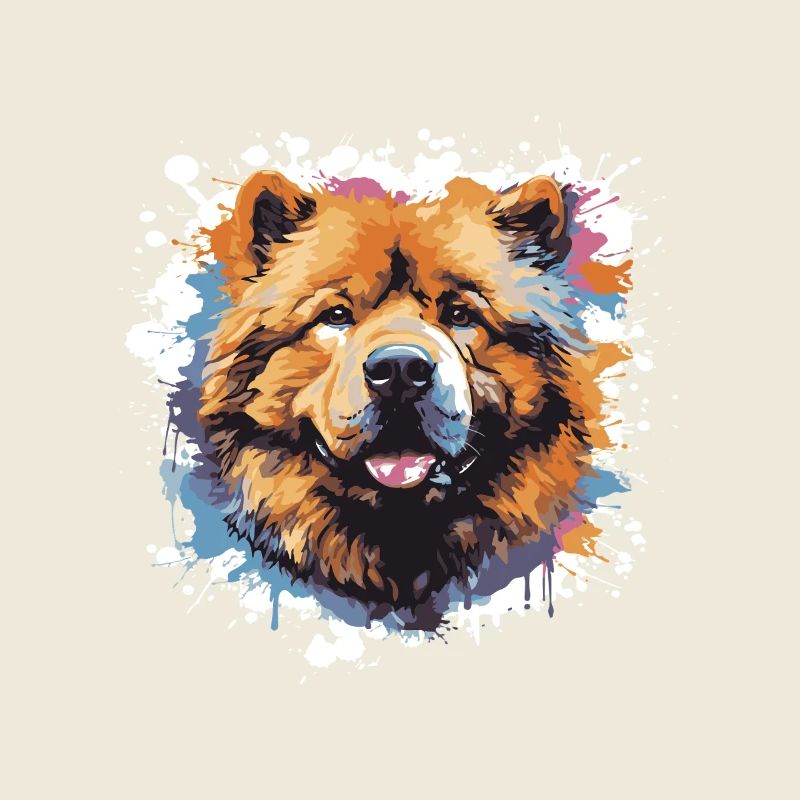 Chow Chow Hund Tier Pop Art Kopf