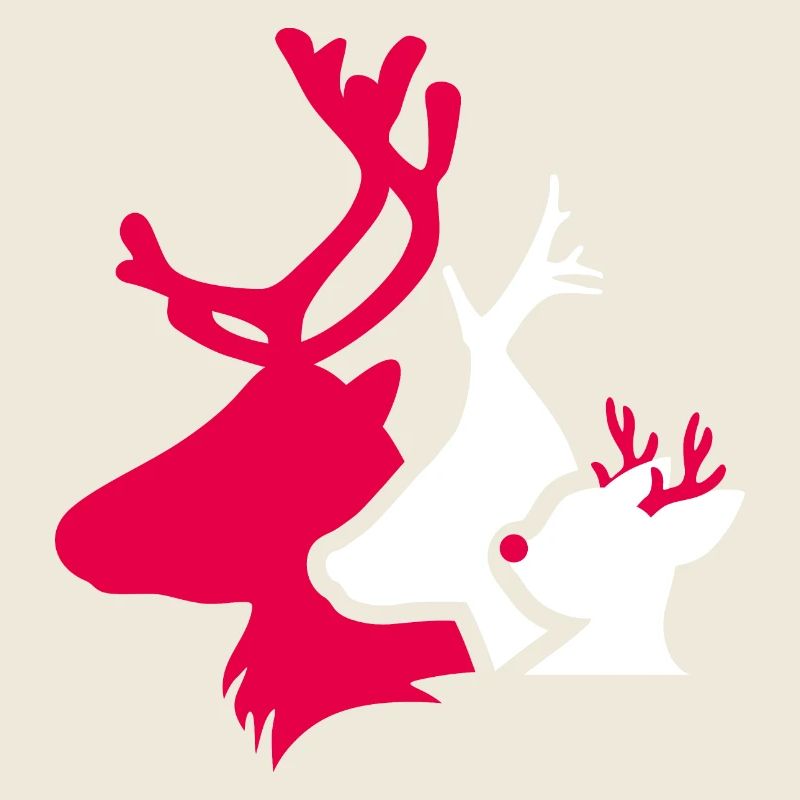 Cute deer heads to the Christmas