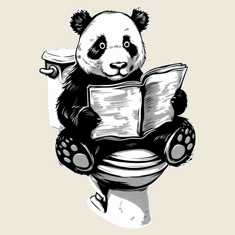 Panda sur les toilettes II