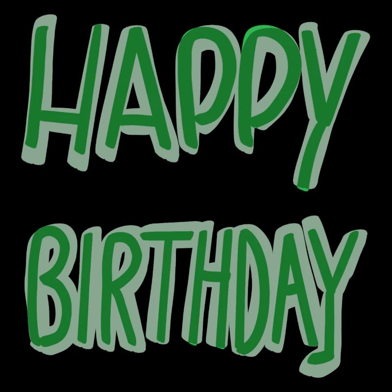 Lettrage vert joyeux anniversaire