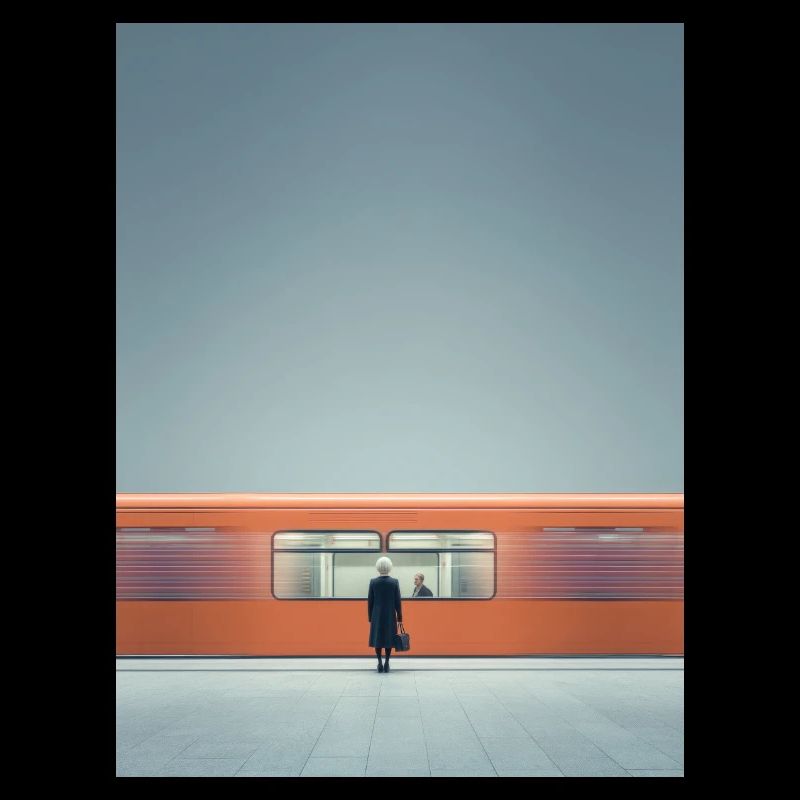 Minimalistischer U-Bahn-Moment