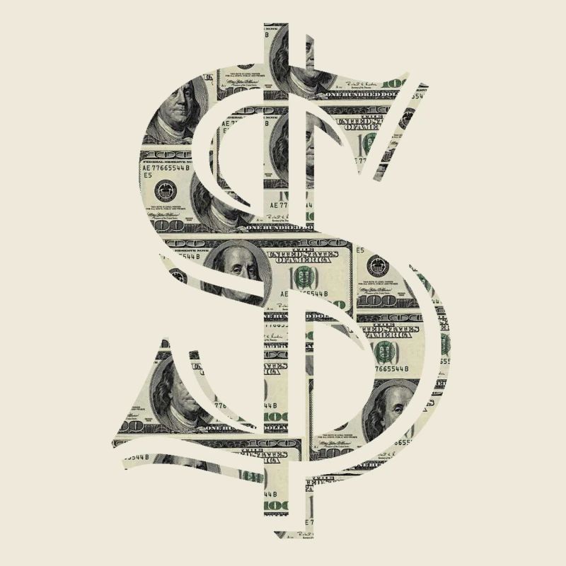 dollar rempli de billets de 100 dollars