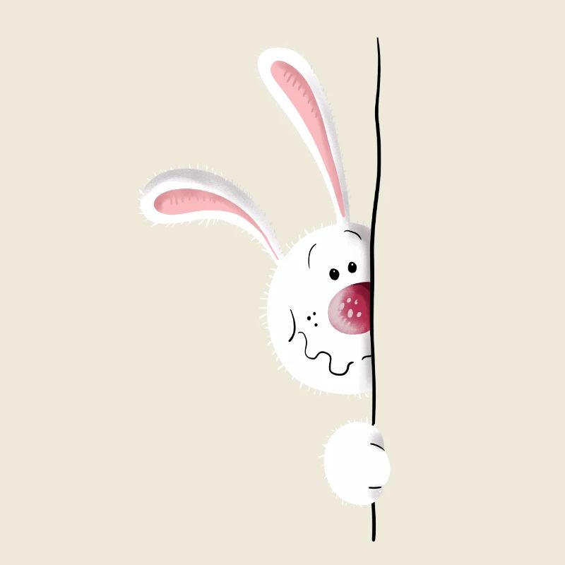 White Bunny - Rabbit - Cute - Comic