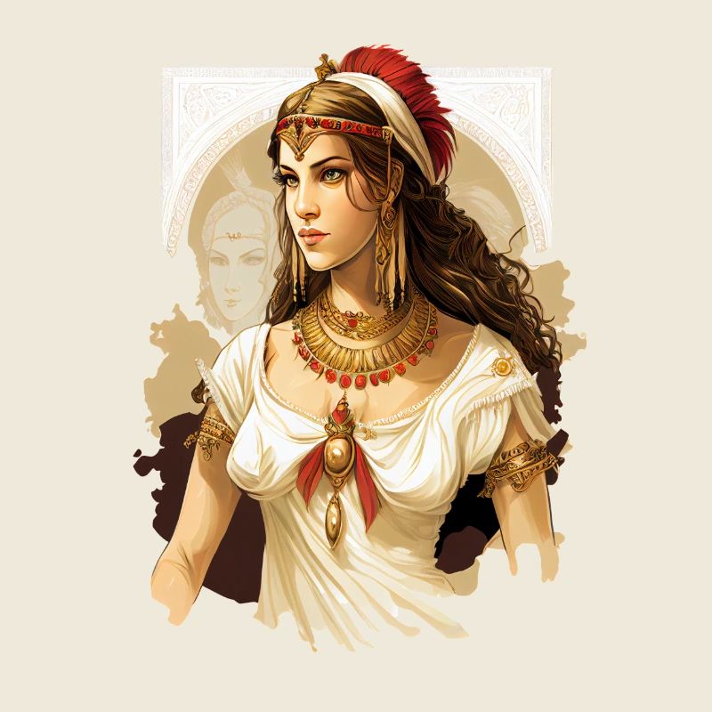 Antique Queen in Red Tiara