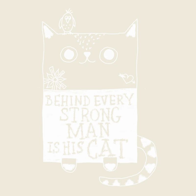 behind every strong man is his cat... catlove
