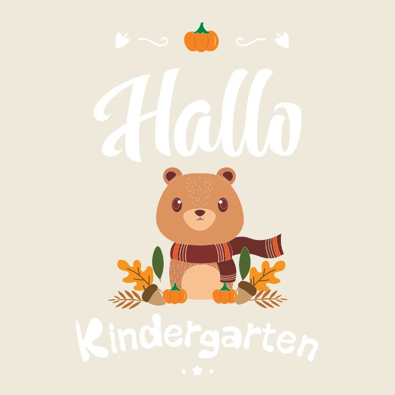 süßer Bären Design mit Herbstmotiven