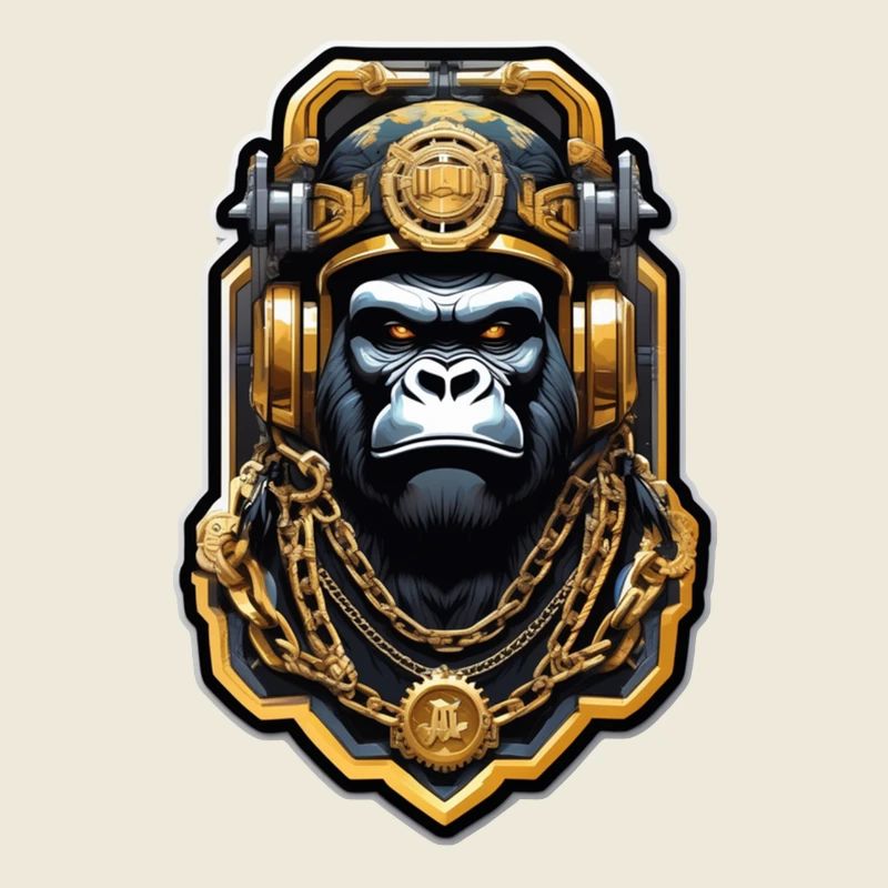 Gorilla mit Goldkette