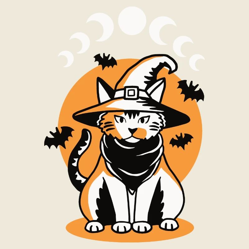 Katze Mondphasen Halloween