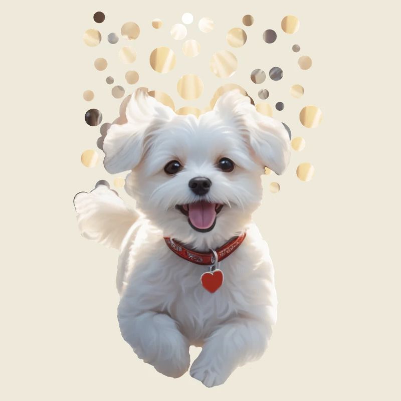 Drôle de petit chiot qui saute vers vous